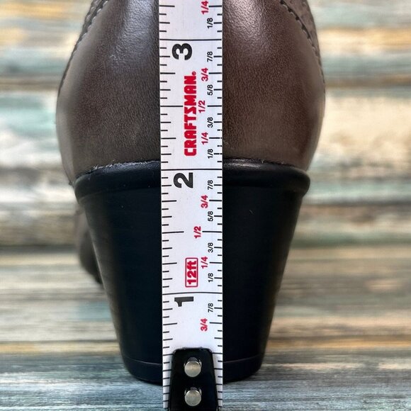 Cobb Hill Kaylin Pumps Shoes Womens Size 6.5M Gray Leather Zip Up Block Heel - Picture 10 of 11